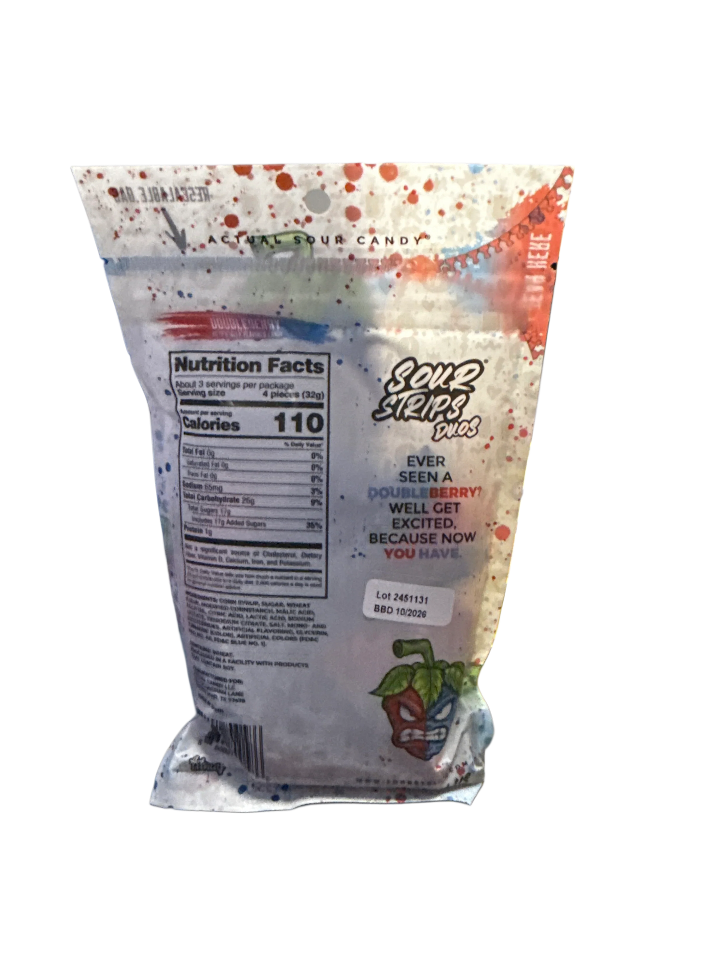 Sour Strips Doubleberry Flavour 96G - U.S Edition