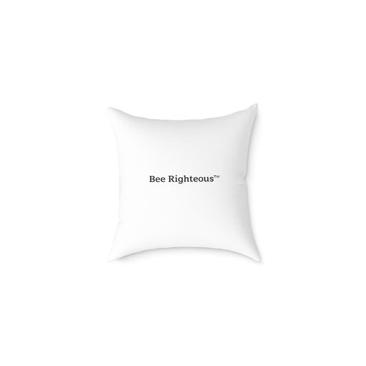 Valentine's Romantic Cute Square Poly Canvas Pillow — 'Bee Lovers' Accent Throw