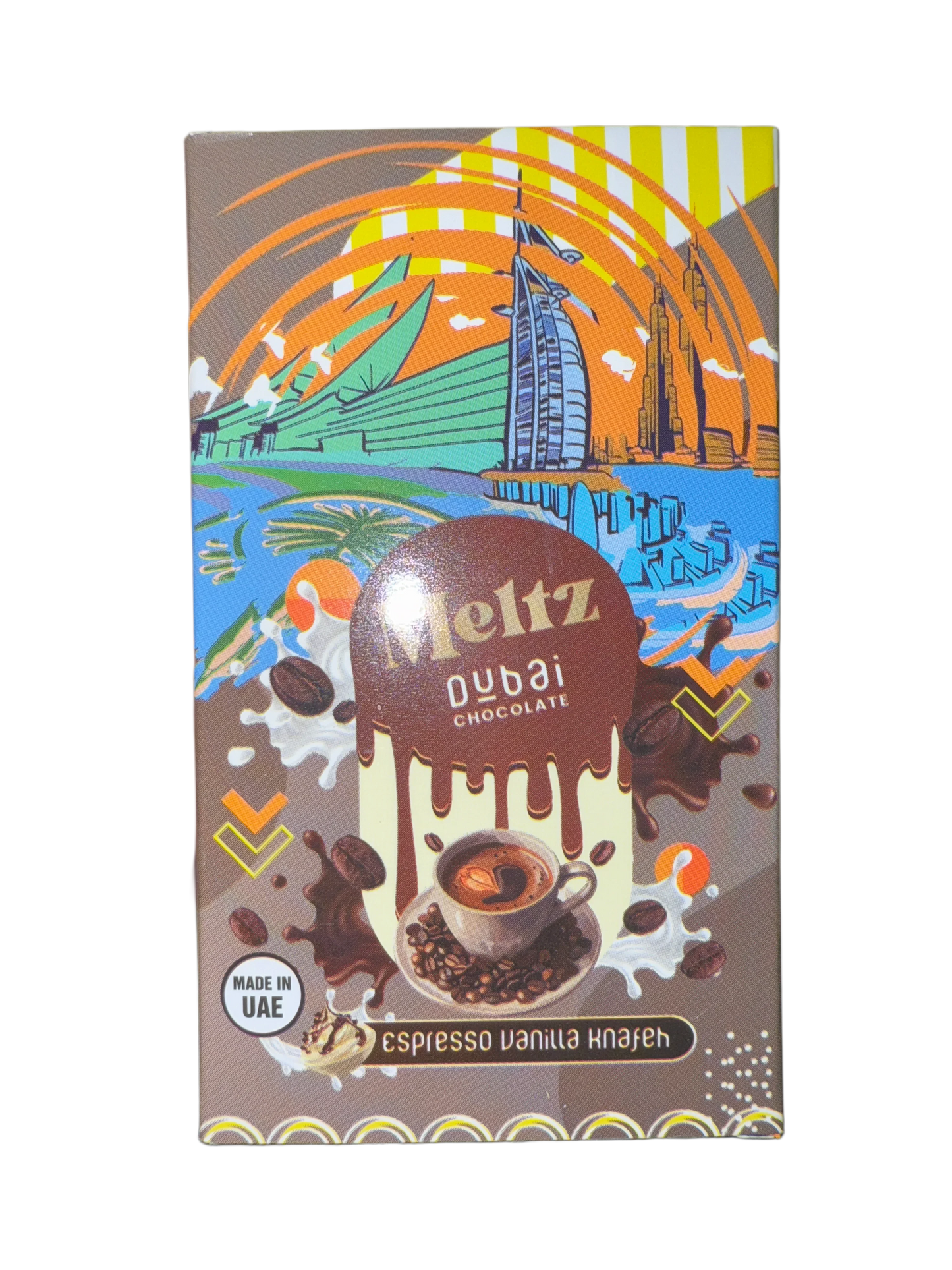 Meltz Dubai Chocolate Espresso Vanilla Knafeh Flavour 75G - Dubai Edition
