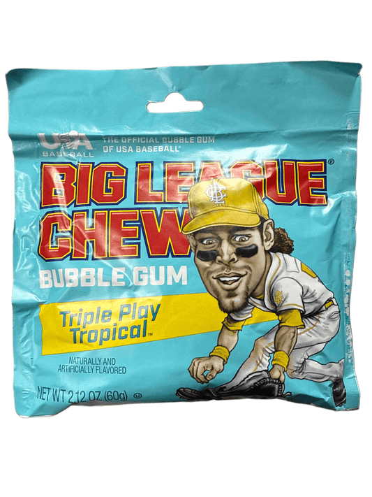 Big League Chew Bubble Gum Triple Play Tropical Flavour 60G - U.S Edition