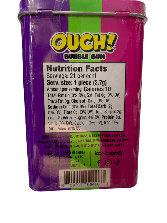 Ouch Bubble Gum 21 Sticks 56.7G - U.S Edition