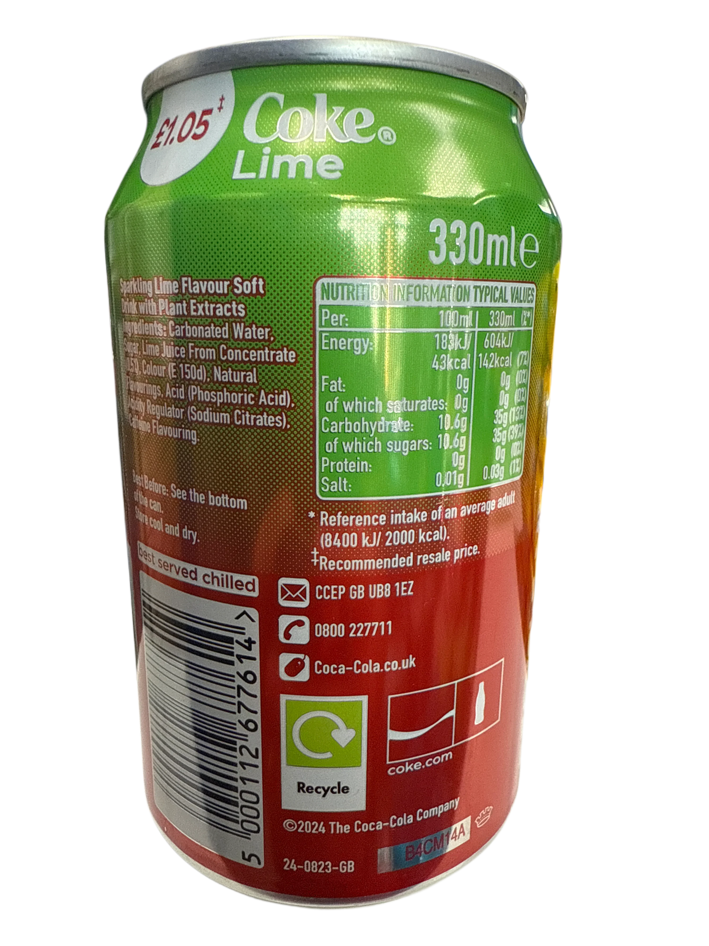 Coca Cola Lime Flavour Can 355ML - U.K Edition