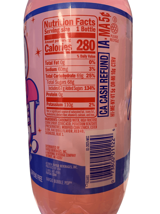 Faygo Bubble Pop Flavour 591ML - U.S Edition