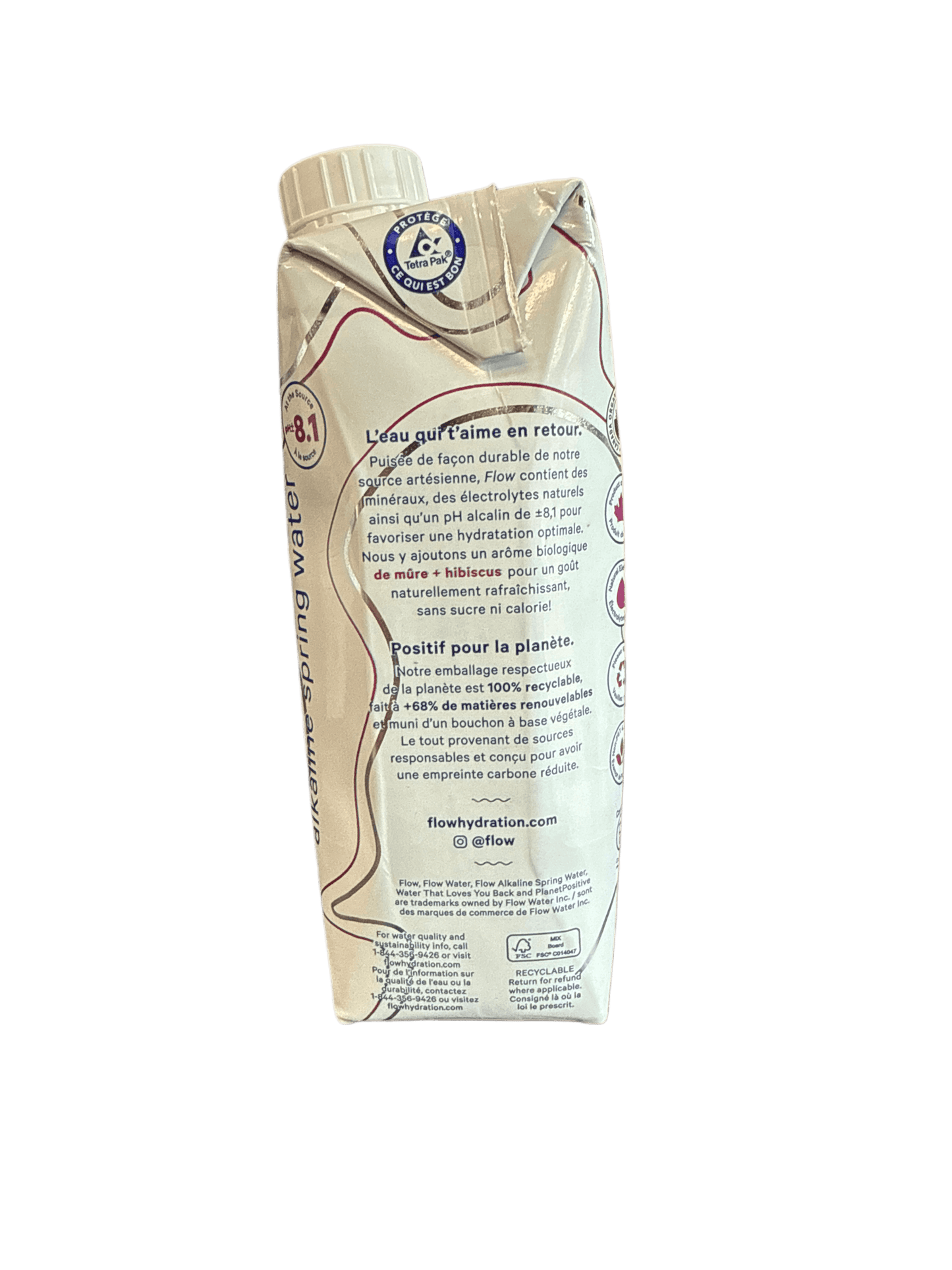 Flow Blackberry + Hibiscus Mineral Spring Water 500ML - Canadian Edition