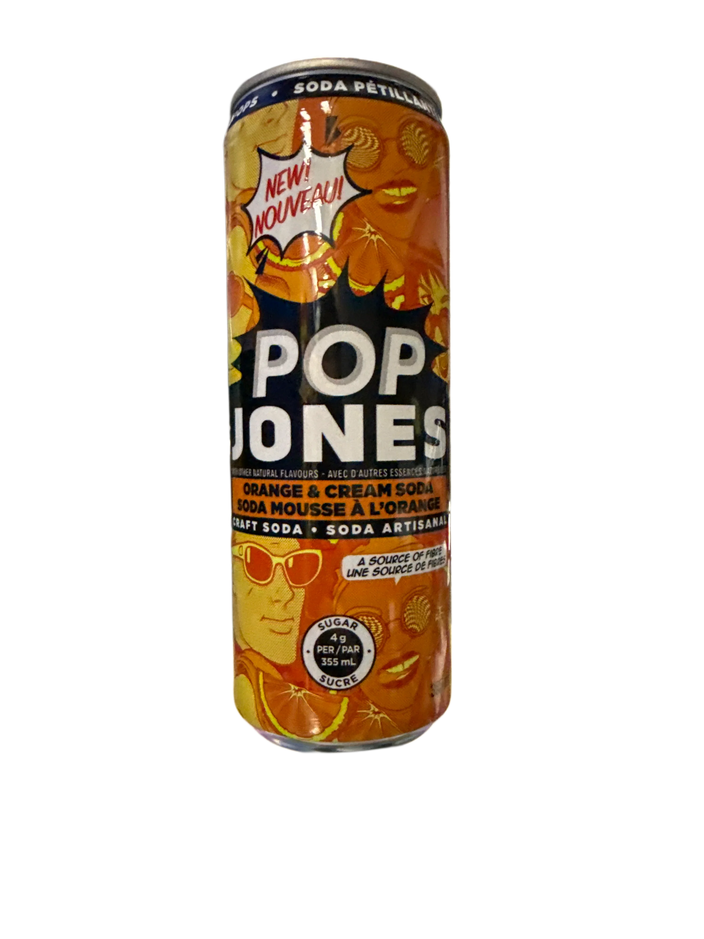 Pop Jones Prebiotic Orange and Cream Soda 355ML - Canadian Edition