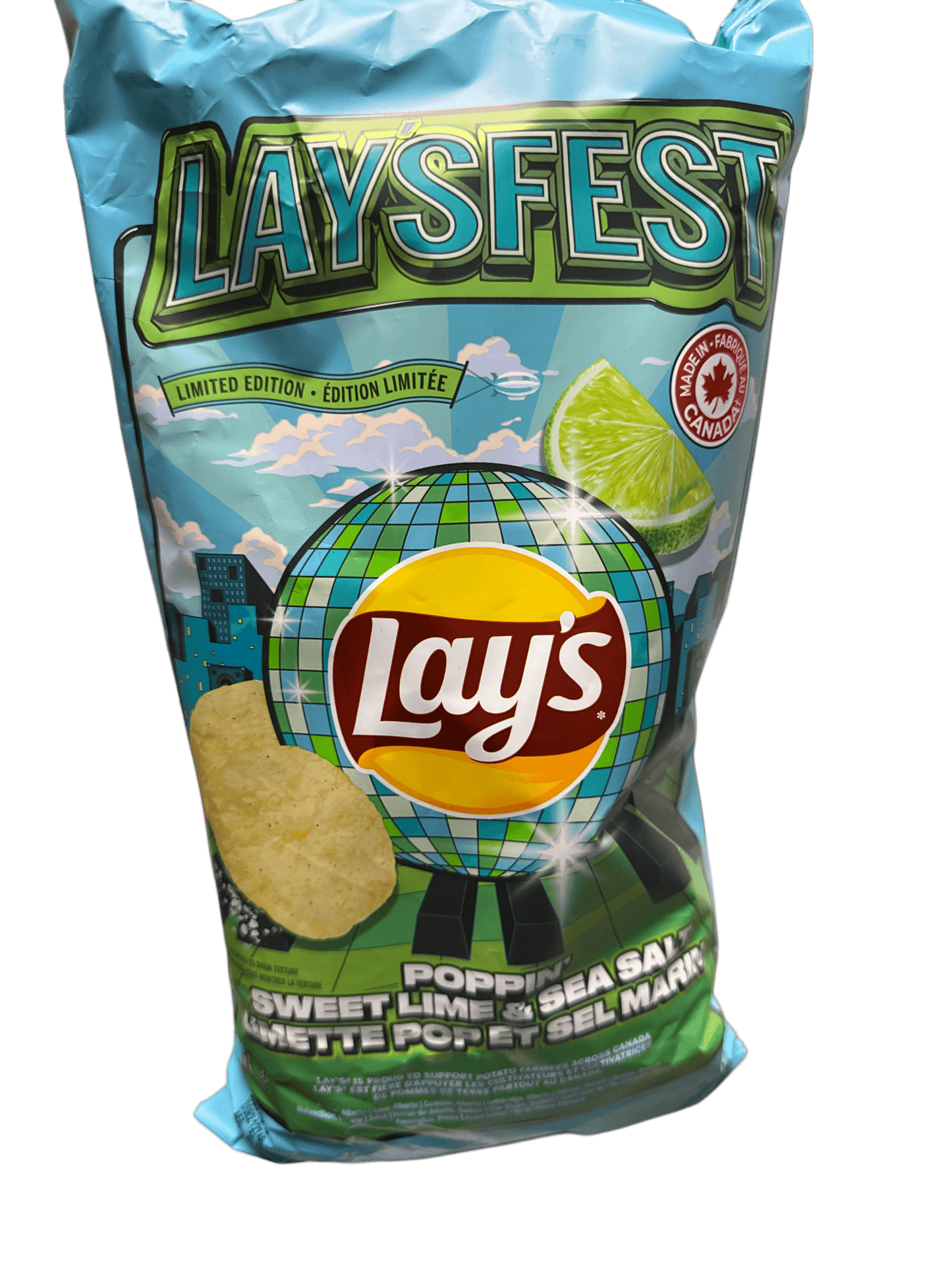 Lays Limited Edition Laysfest Poppin Sweet Lime and Sea Salt 220G - Canadian Edition