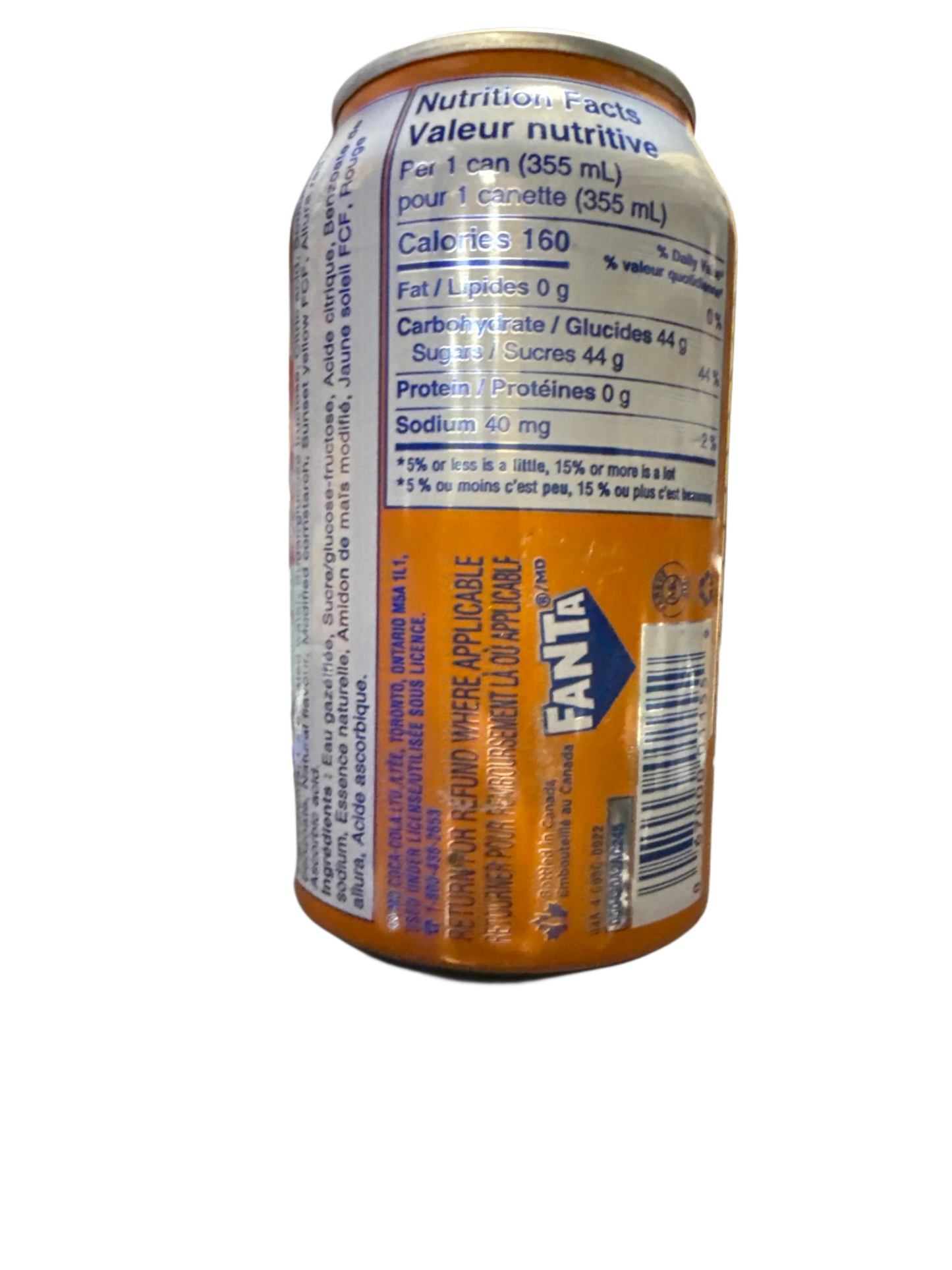 Fanta Orange Flavoured Can 355ML - Canadian Edition