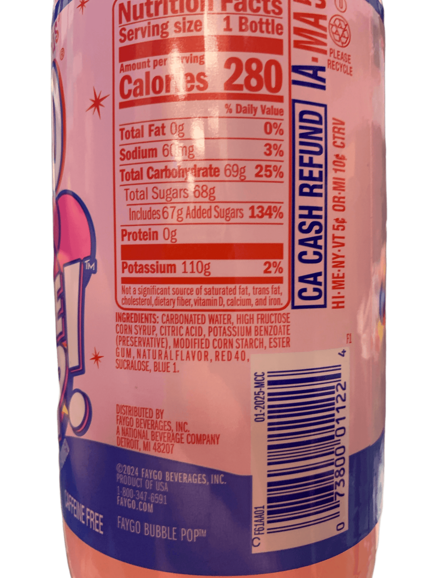 Faygo Bubble Pop Flavour 591ML - U.S Edition