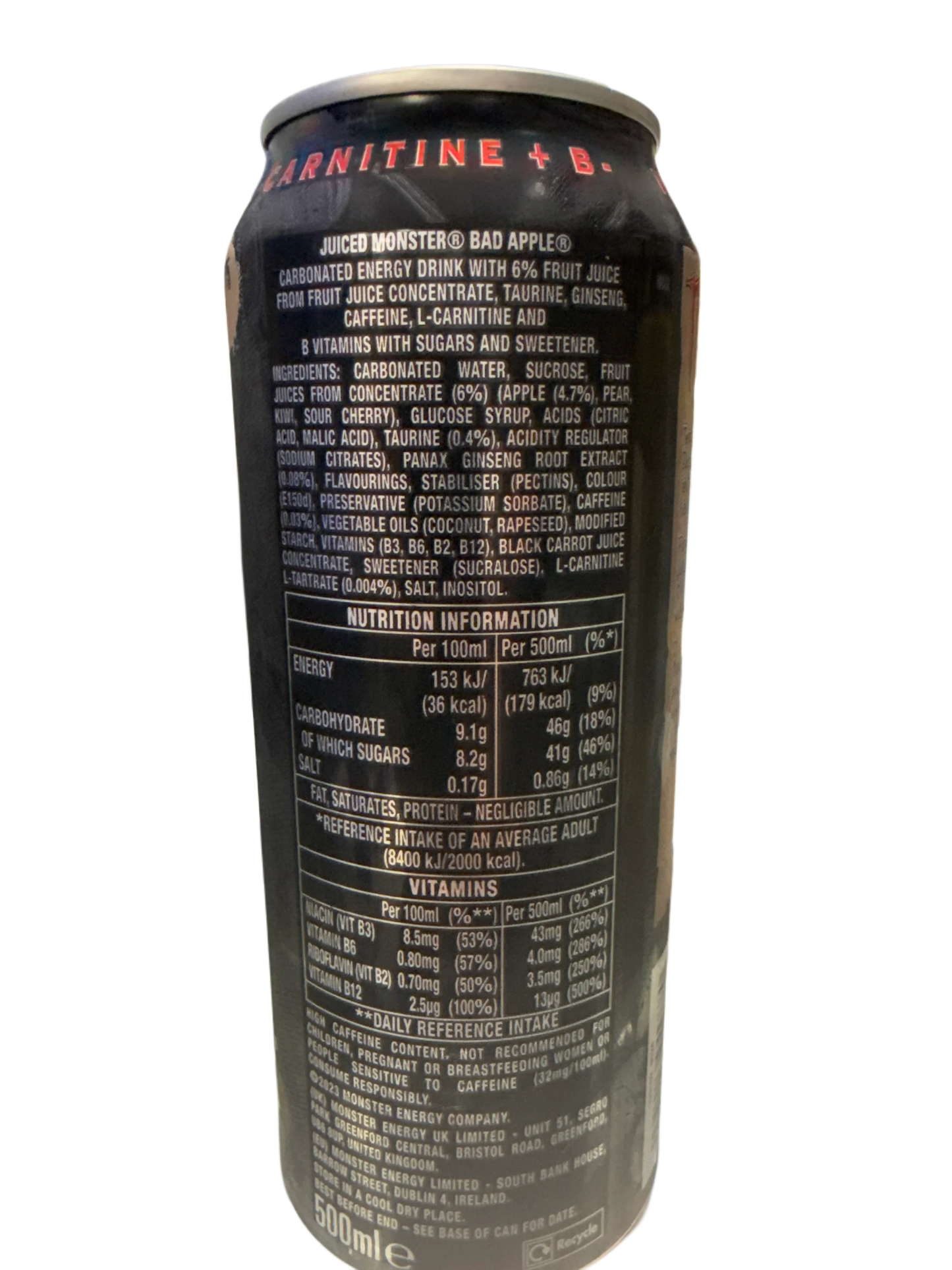 Monster Energy Bad Apple Flavour 500ML - U.K Edition