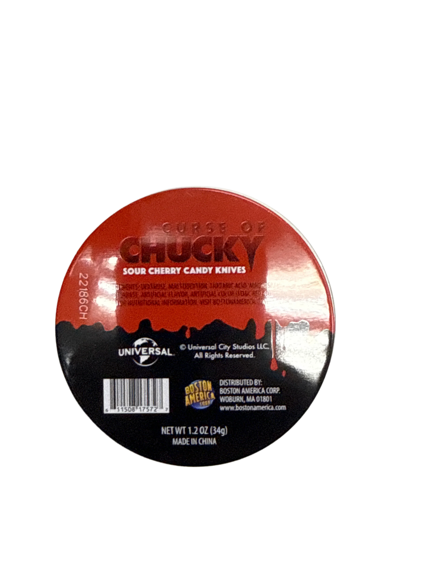 Curse Of Chucky Halloween Candy Tin Sour Cherry Flavour 34G - U.S Edition