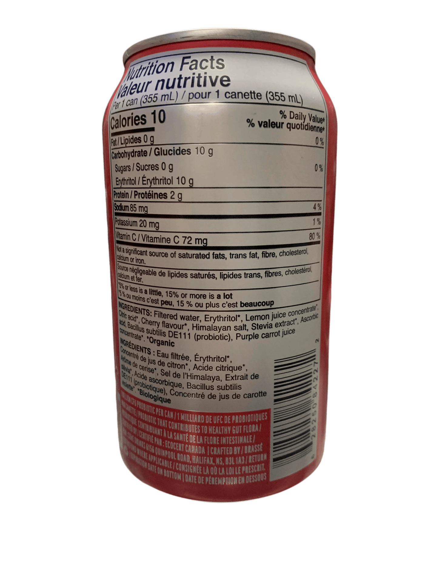Cove Prebiotic's Zero Sugar Cherry Flavoured Soda 355ML - Canadian Edition
