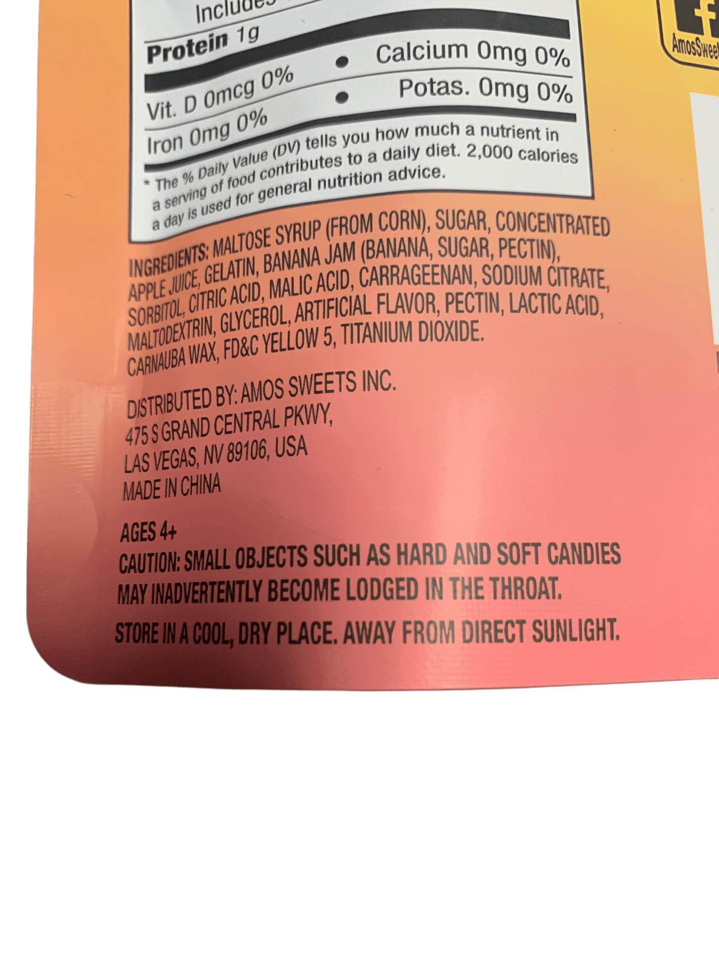 Amos Peelerz Gummy Peach 85G - U.S Edition