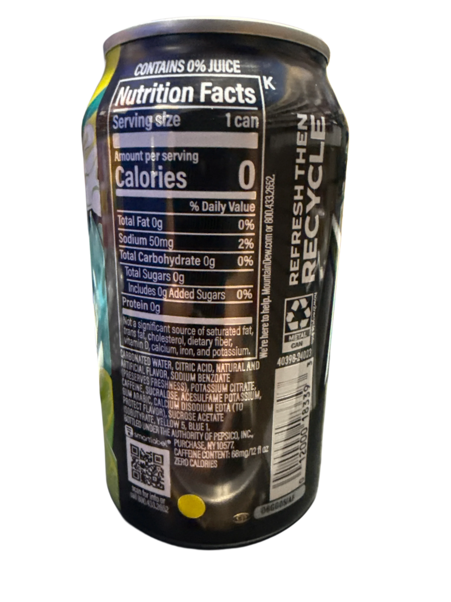 Mountain Dew Zero Sugar Baja Blast Tropical Lime 355ML - U.S Edition