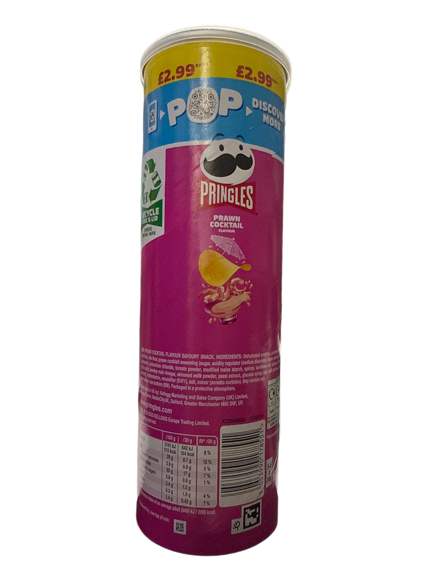 Pringles Prawn Cocktail 165G - U.K Edition