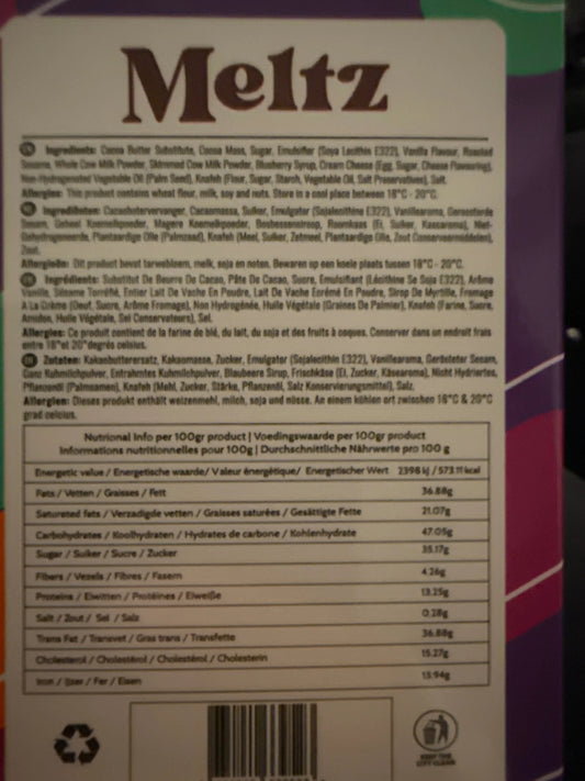 Meltz Dubai Chocolate Blueberry Cheesecake Knafeh Flavour 75G - Dubai Edition