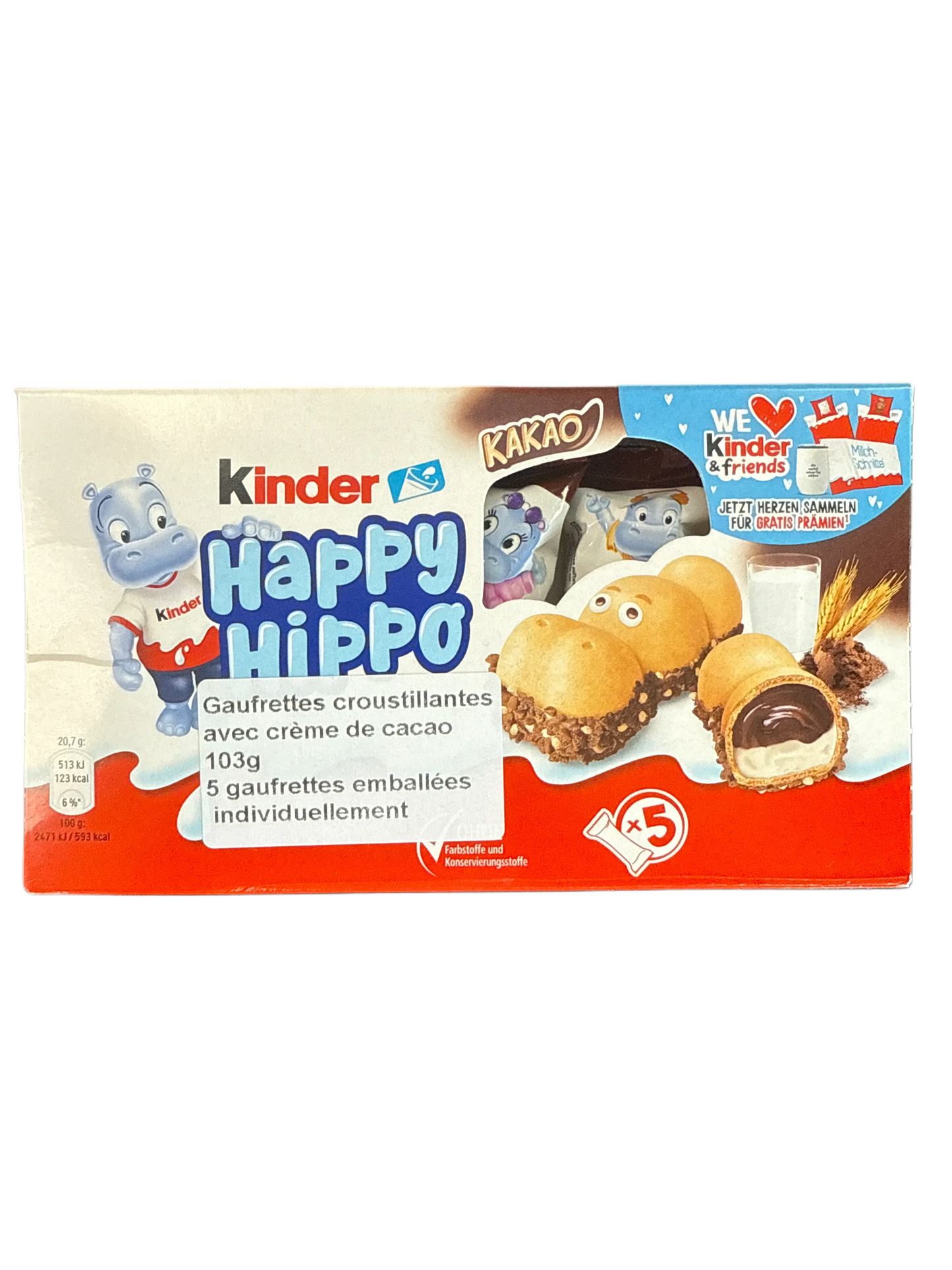 Kinder Happy Hippo Cocoa Wafer Chocolates 103G - German Edition