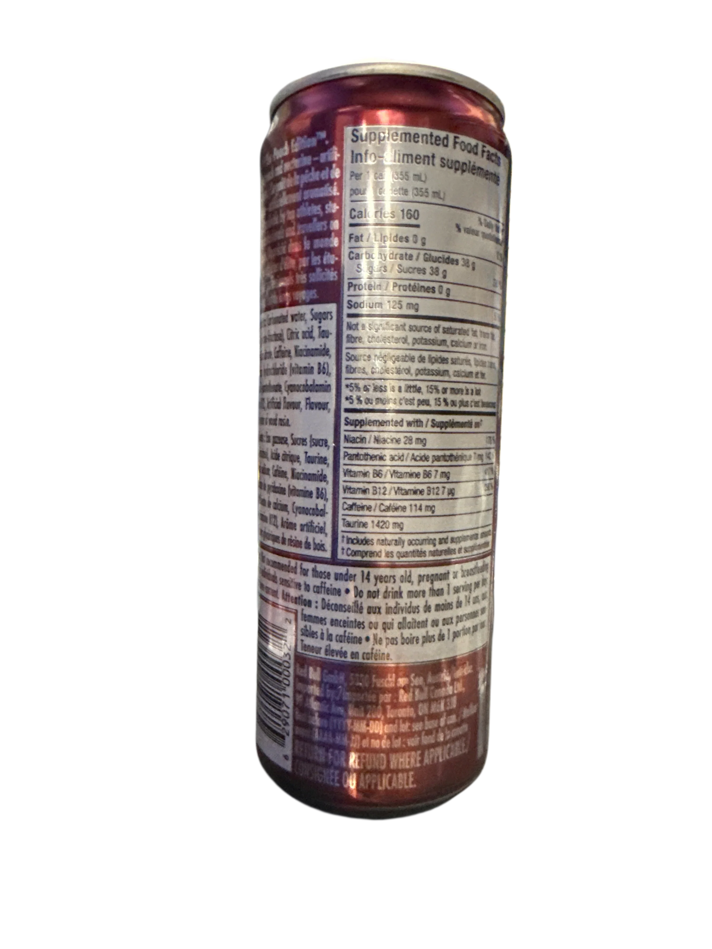 Red Bull Peach Nectarine Flavour 355ML - Canadian Edition