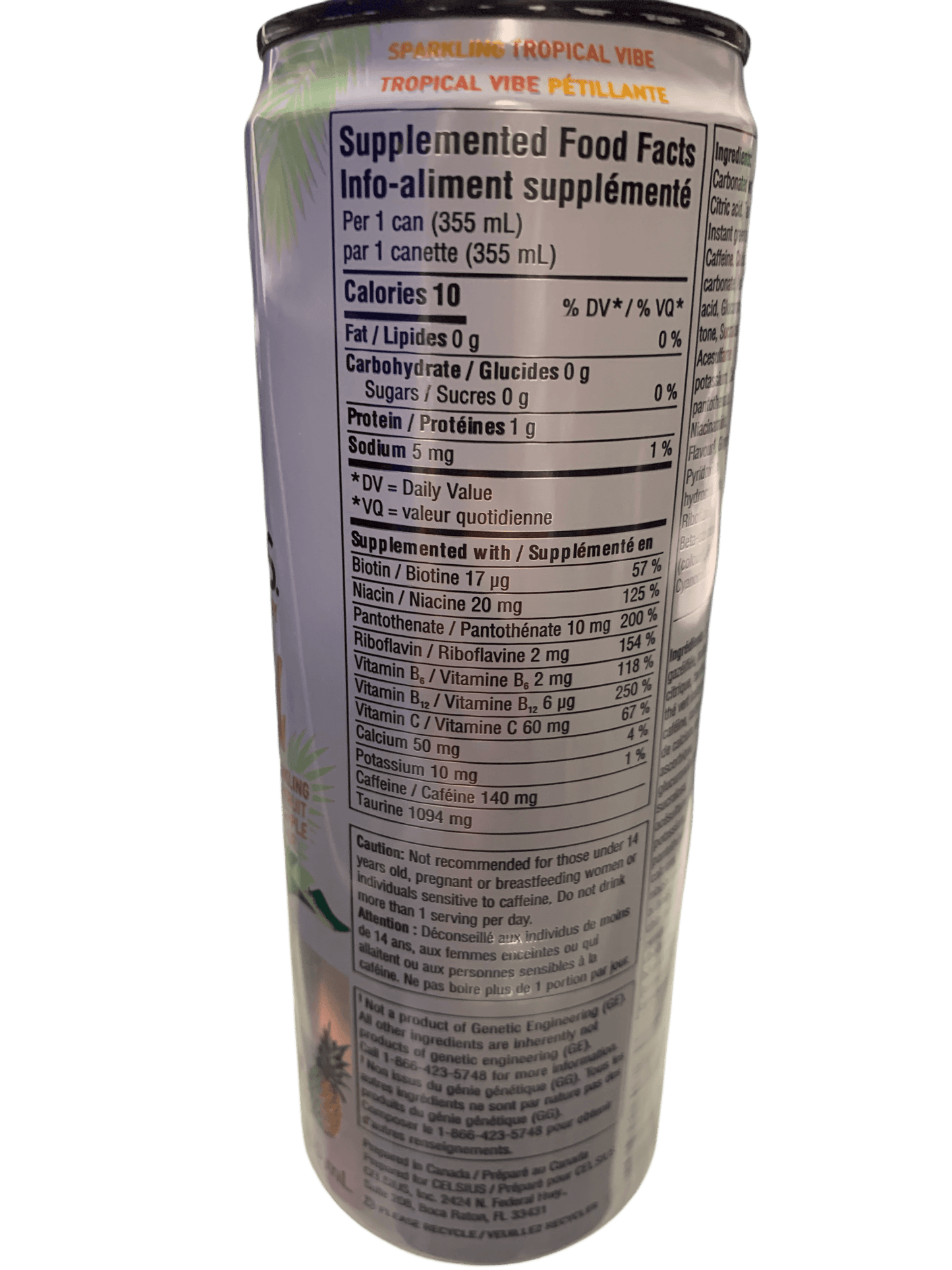 Celsius Tropical Vibe Zero Sugar Energy Drink 355ML - Canadian Edition