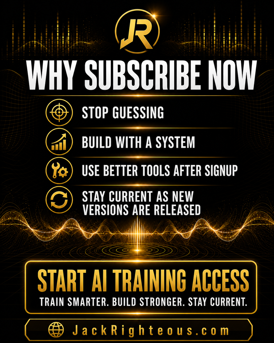 Promotional graphic with text and logo on a dark background