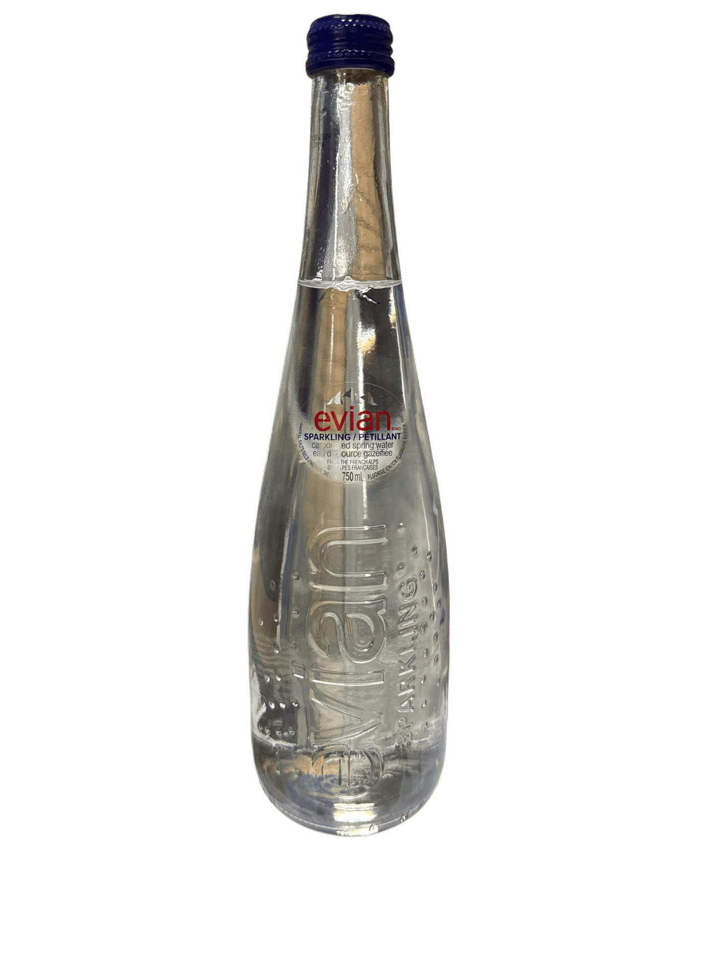 Evian Sparkling Water Glass Bottle 750ML - Canadian Edition