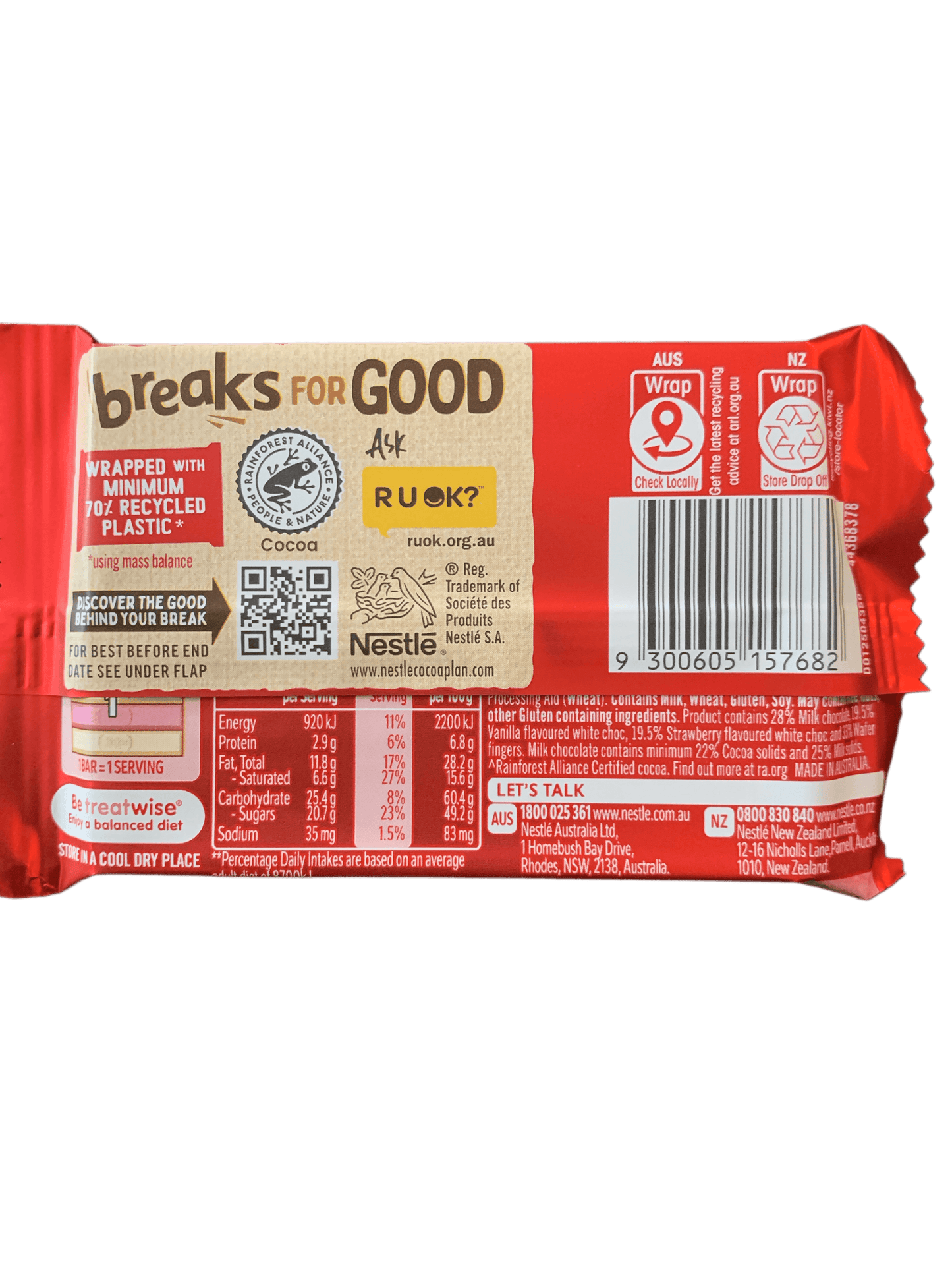 Kit Kat Neapolitan Chocolate Bar 42G - Australian Edition