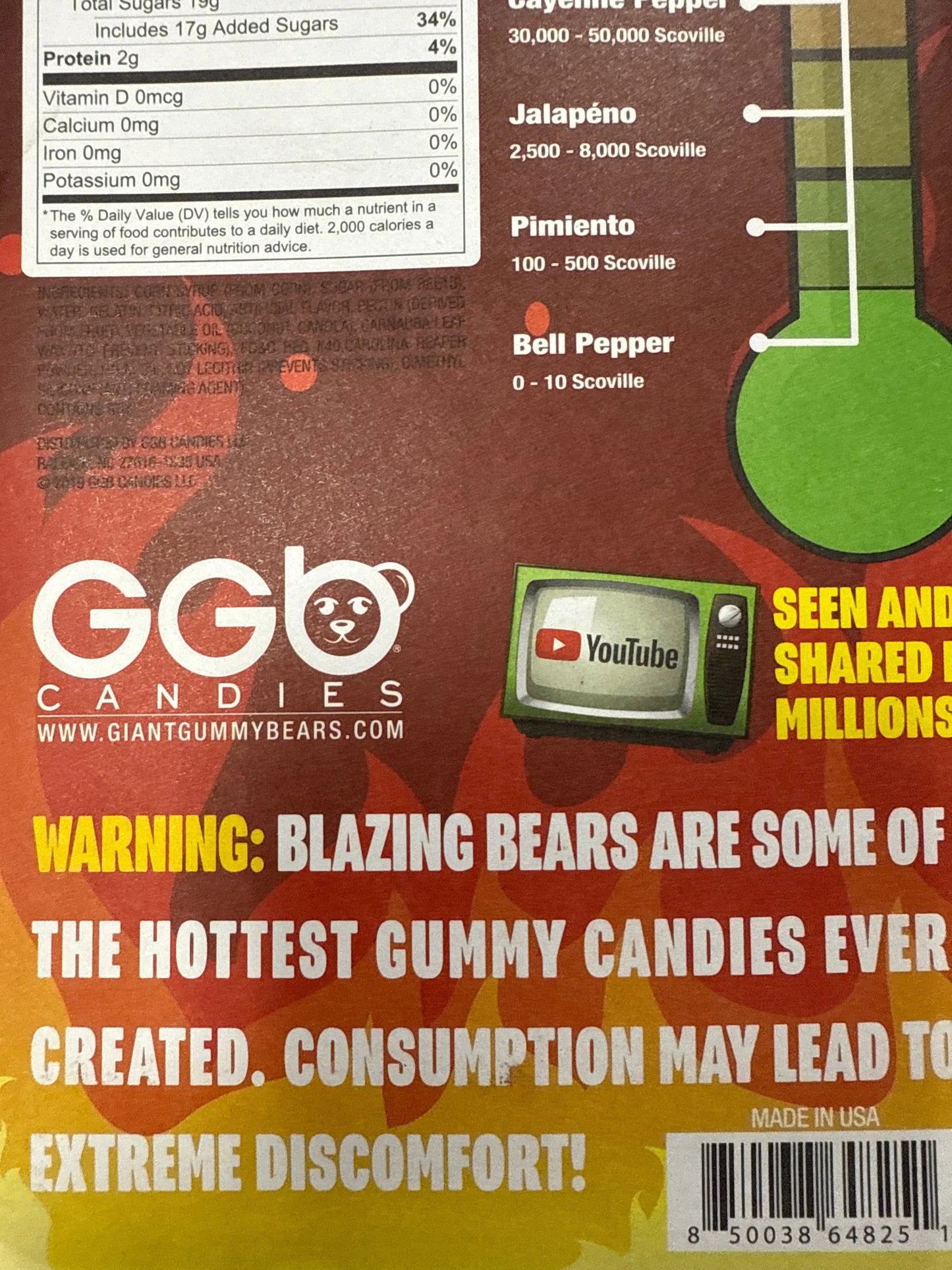 Carolina Reaper Blazing Hot Gummy Bears 184G - U.S Edition