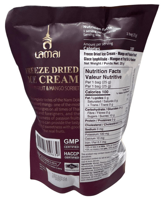Freeze Dried Ice Cream Passion Fruit and Mango Sorbet 25G - Thailand Edition