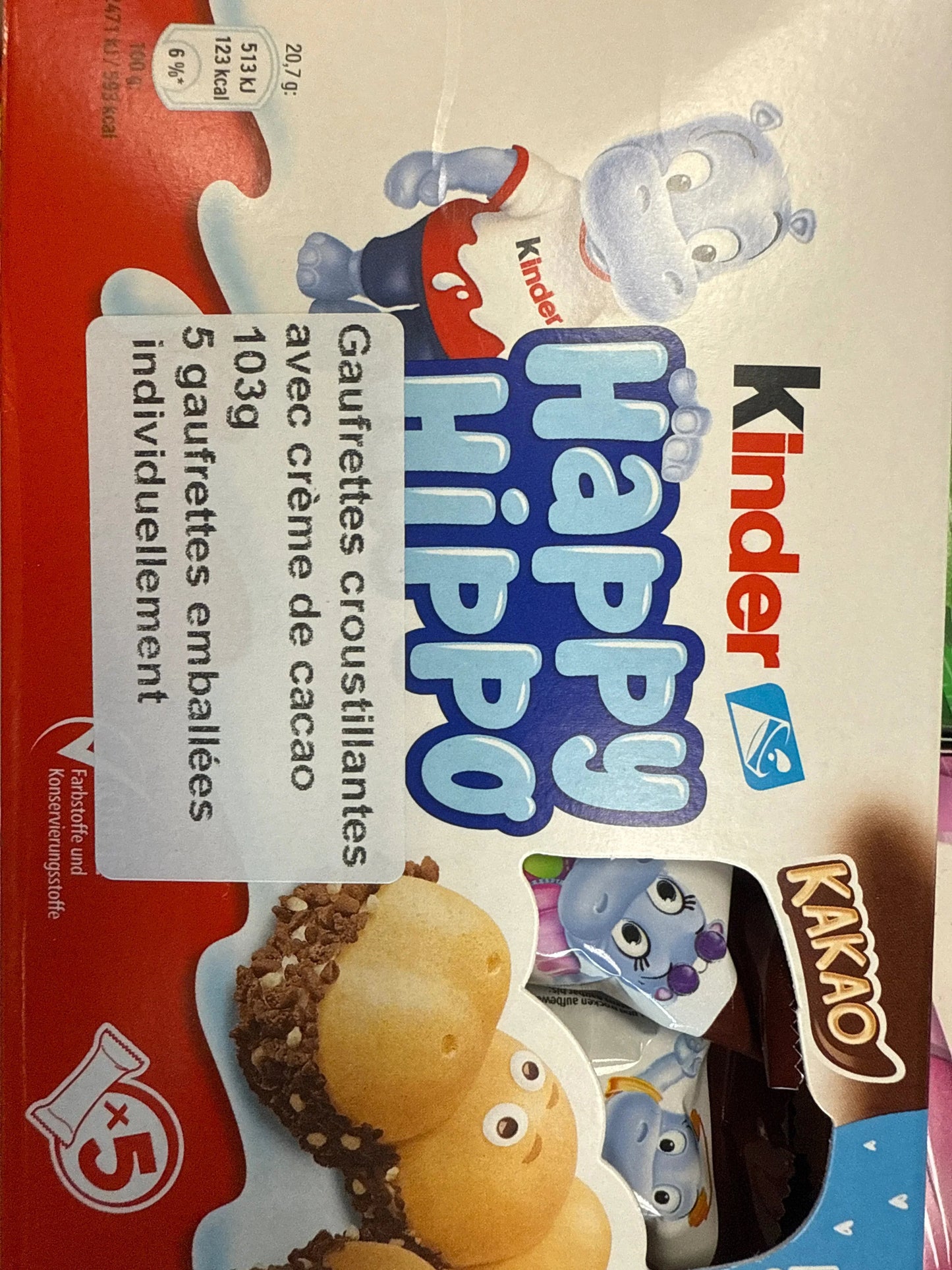 Kinder Happy Hippo Cocoa Wafer Chocolates 103G - German Edition