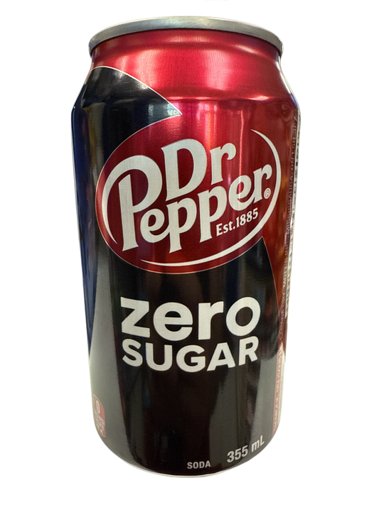 Dr Pepper Zero Sugar Can 355ML – Canadian Edition Rare Zero-Calorie Soda
