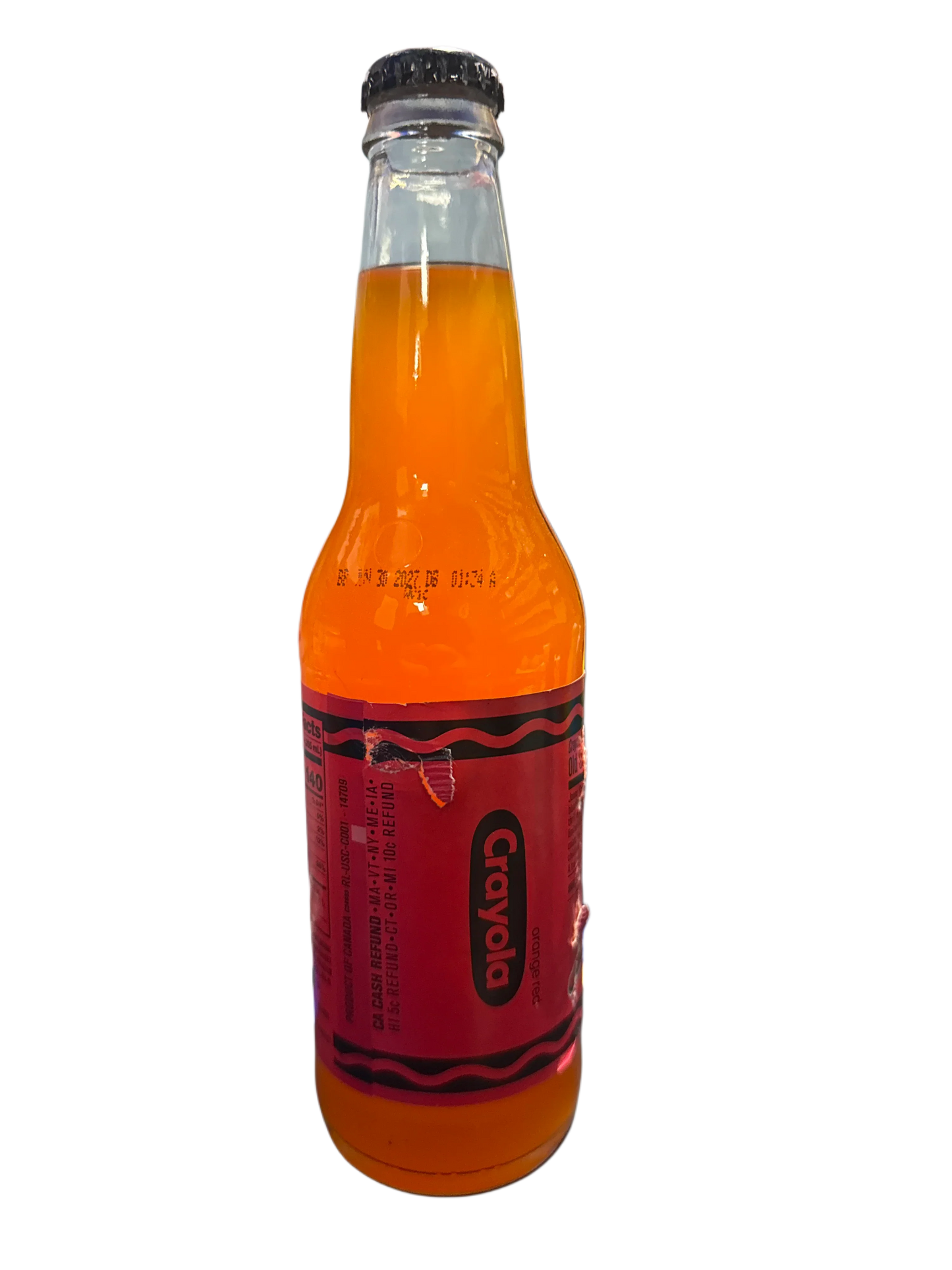Jones Crayola Limited Edition Orange Red Glass Bottle 355ML - U.S Edition