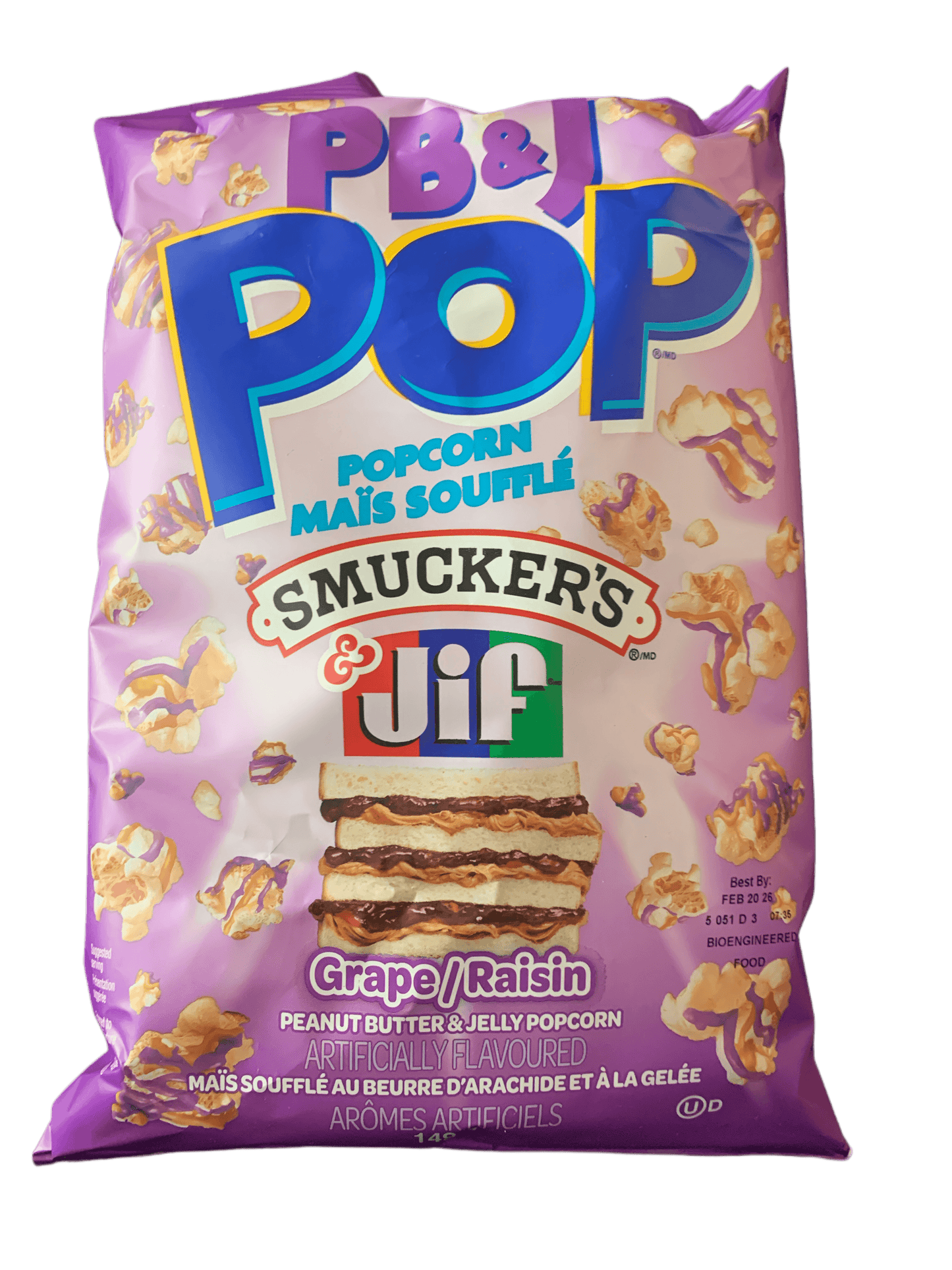 Pop Popcorn PB&J Smucker's and Jif Grape 5.25OZ - U.S Edition