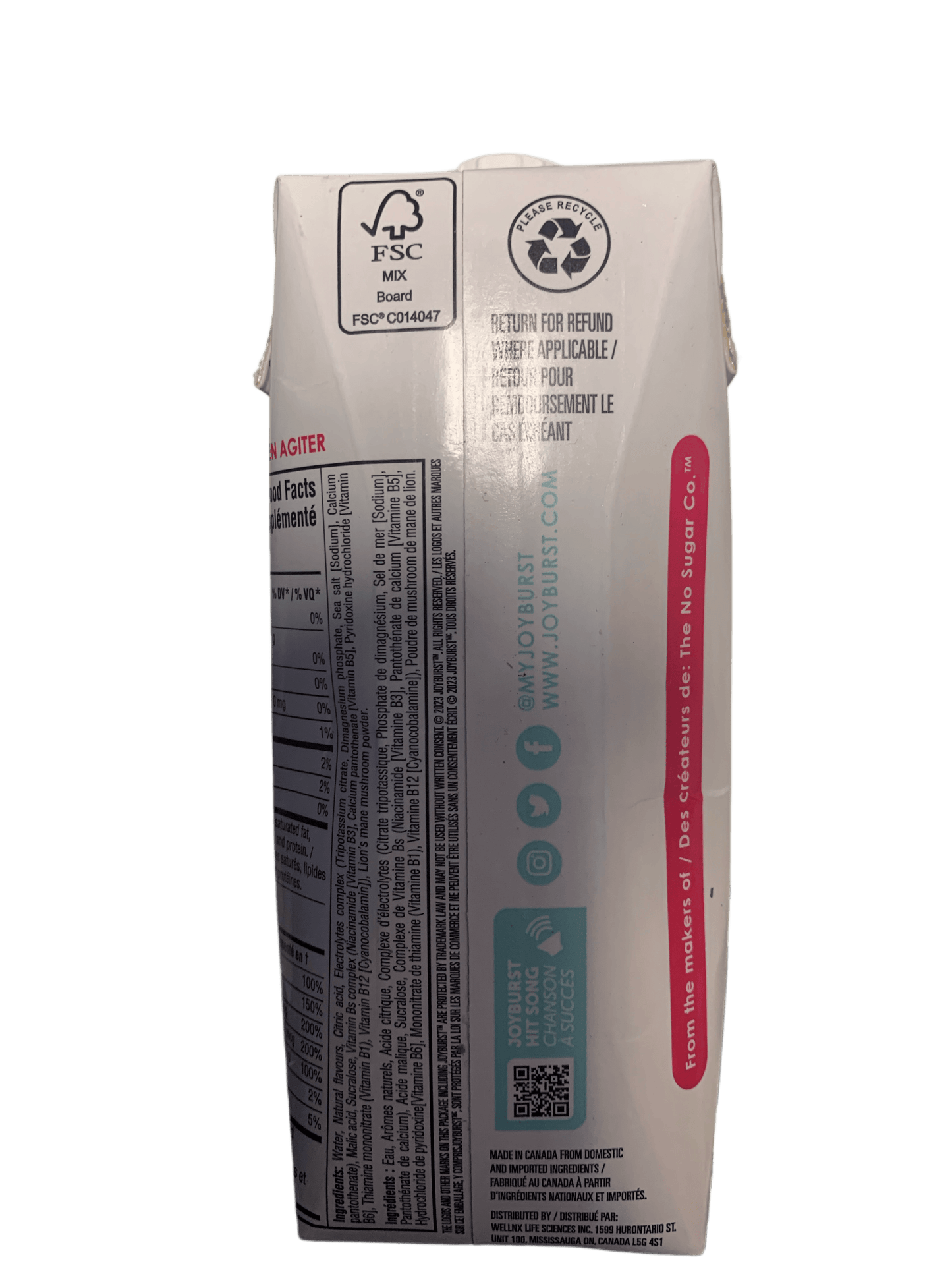 Joyburst Renew Mind + Body Strawberry Lemonade Hydration Drink 500ML