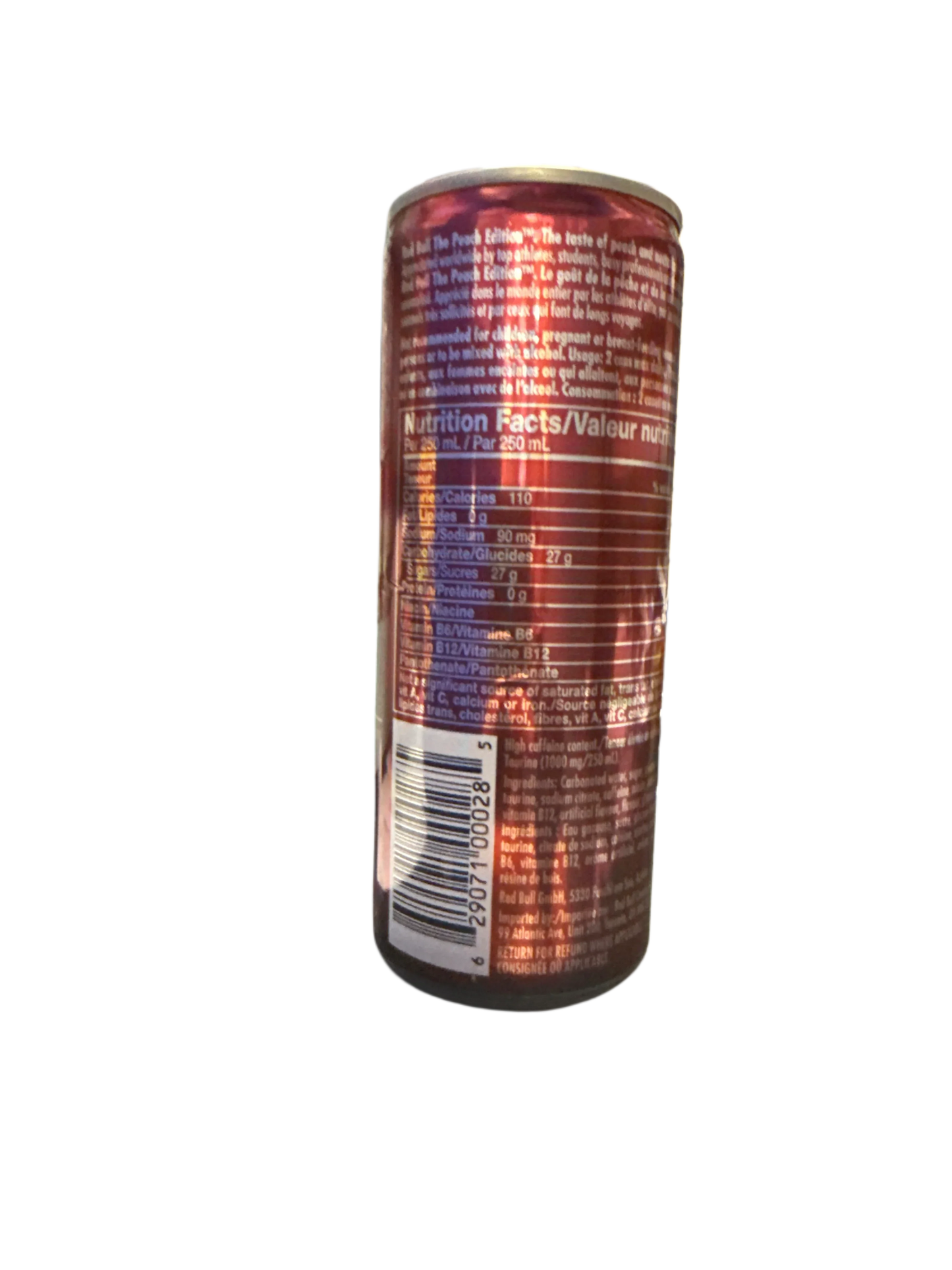 Red Bull Peach Nectarine Flavour 250ML - Canadian Edition