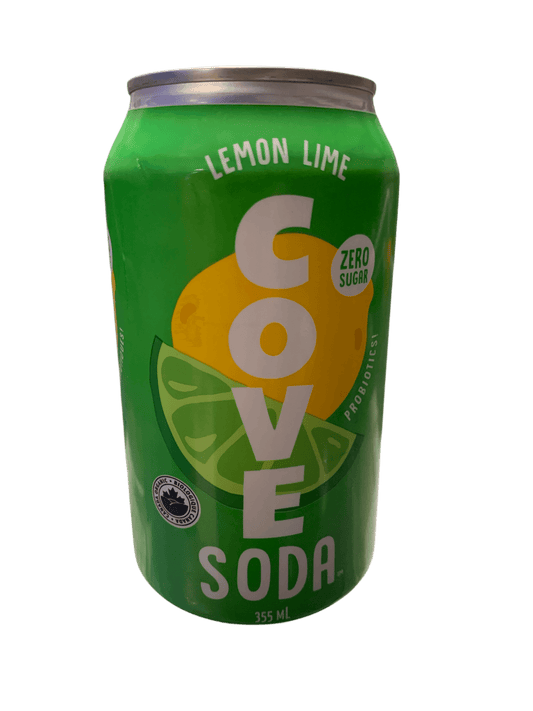 Cove Prebiotic Lemon Lime Flavoured Soda 355ML - Canadian Edition