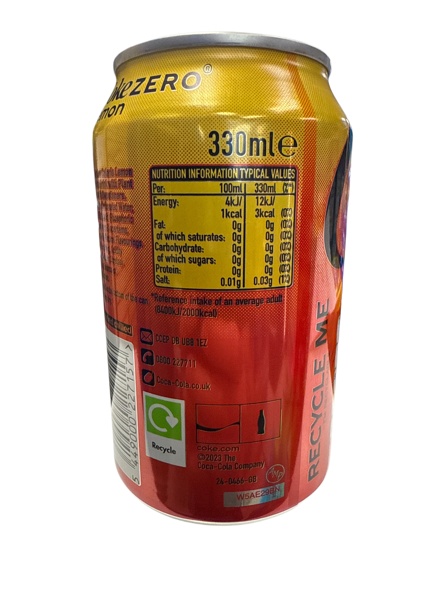 Coca Cola Zero Sugar Lemon Flavour 330ML - U.K Edition