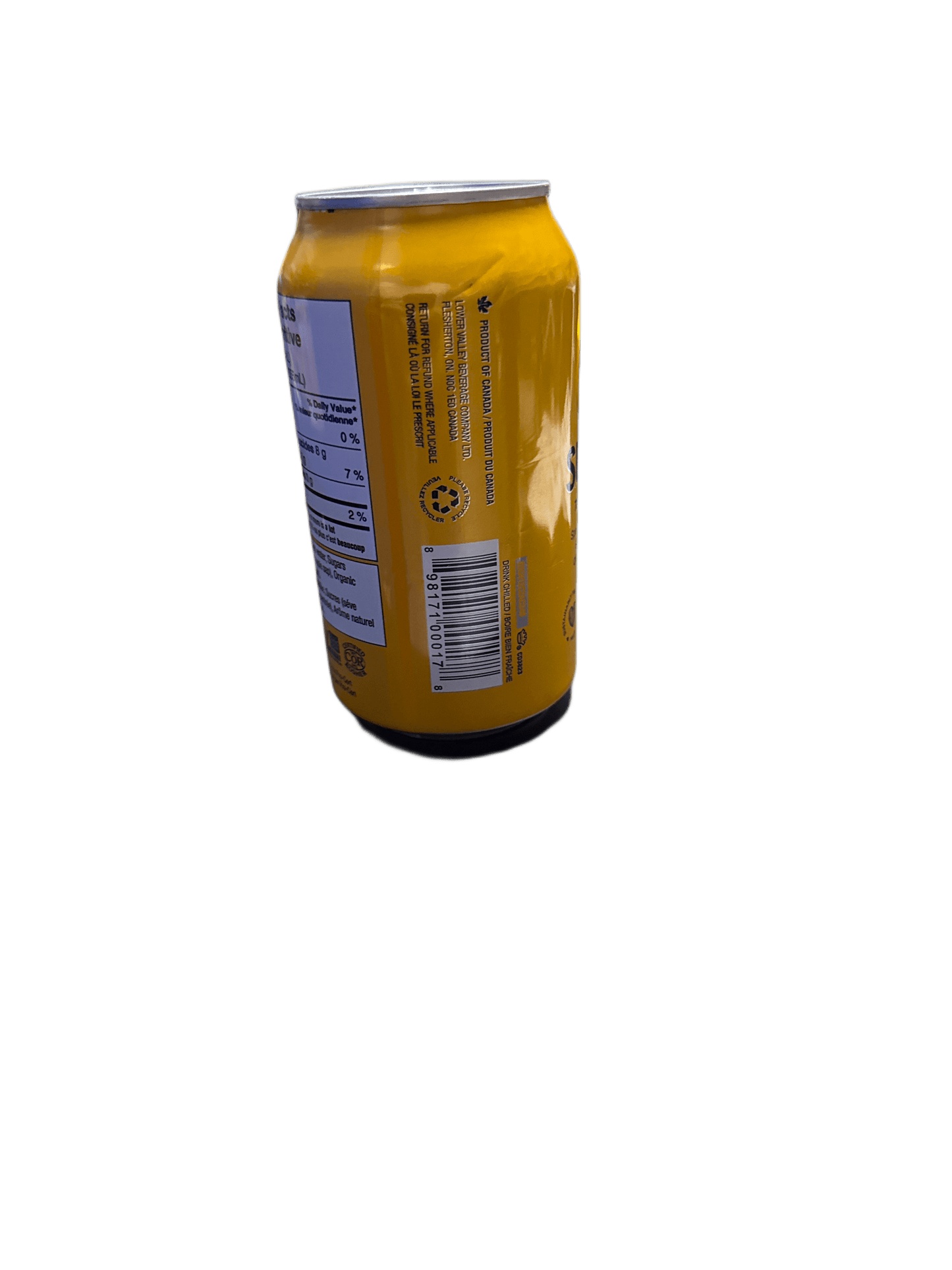 Sap Sucker Orange Sparkling Water Sweetened with Organic Maple Sap 355ML - Canadian Edition