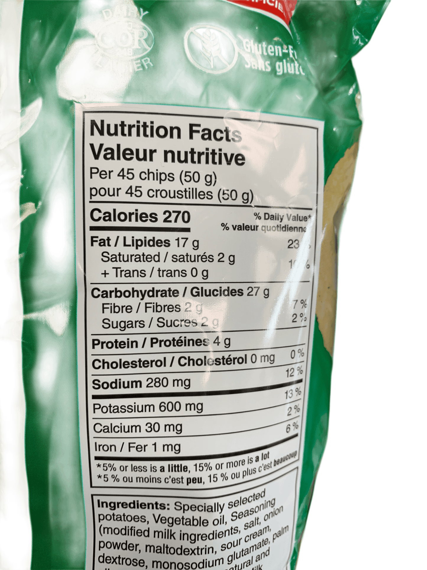 Lays Sour Cream and Onion Chips 220G - Canadian Edition