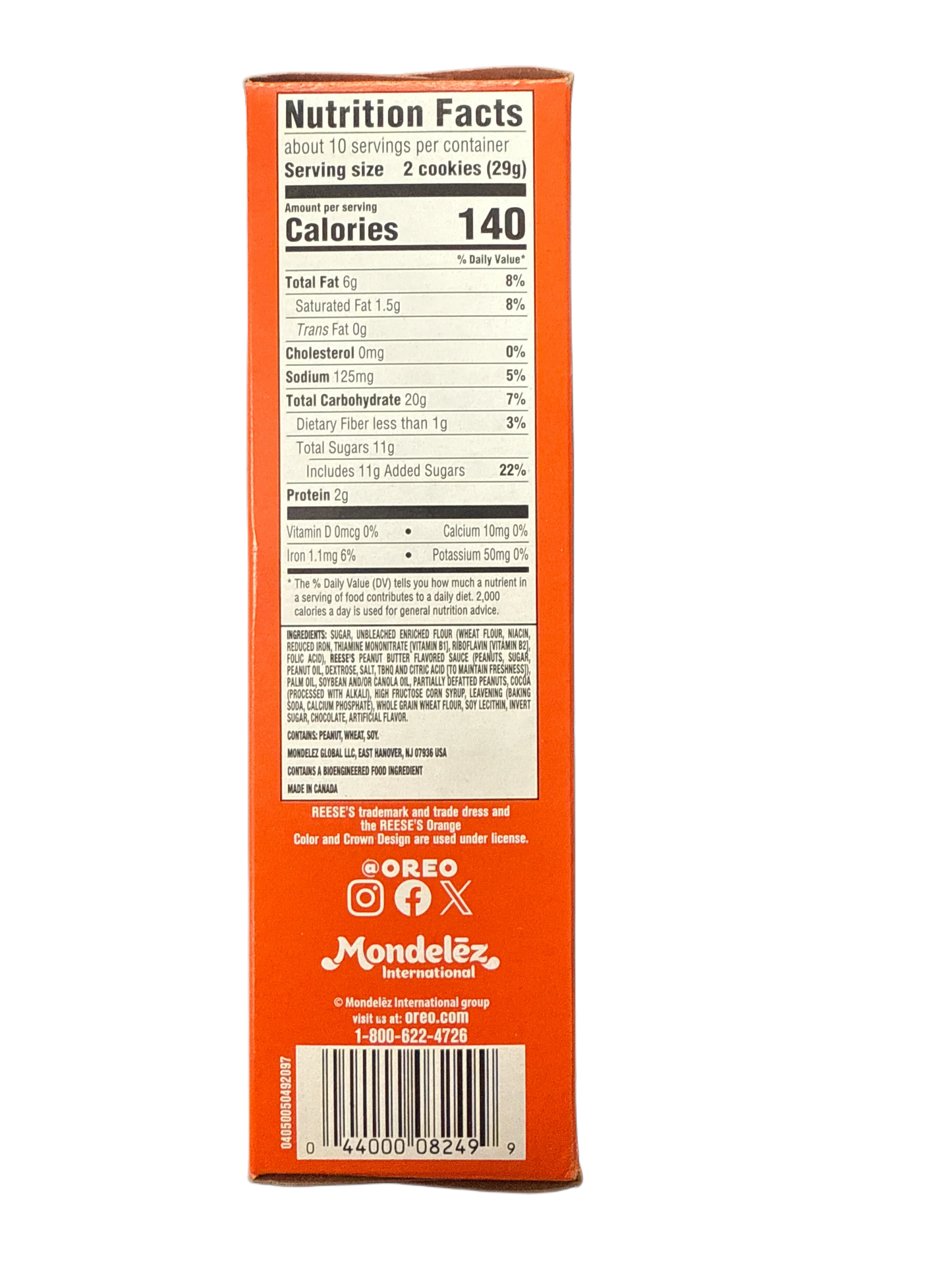 Oreo Family Size Reeses's Peanut Butter Creme With Oreo Cookie Crumbs 306G - U.S Edition