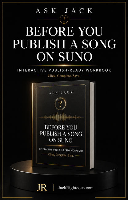 Suno Publish-Ready Interactive Workbook | Ask Jack