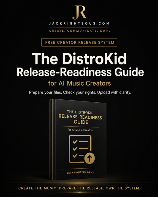 Promotional image for 'The DistroKid Release-Readiness Guide' on a black background with gold accents.