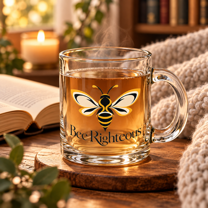 10oz Honey Bee Tea & Coffee Cup — Bee Righteous Clear Glass Mug