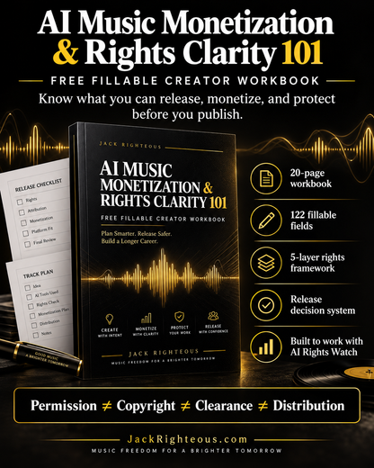 AI Music Monetization & Rights Clarity 101 (Free Guide for AI Creators)