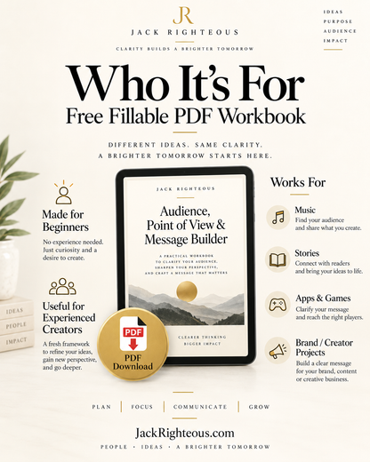 Audience, Point of View & Message Builder | Free Fillable PDF Workbook