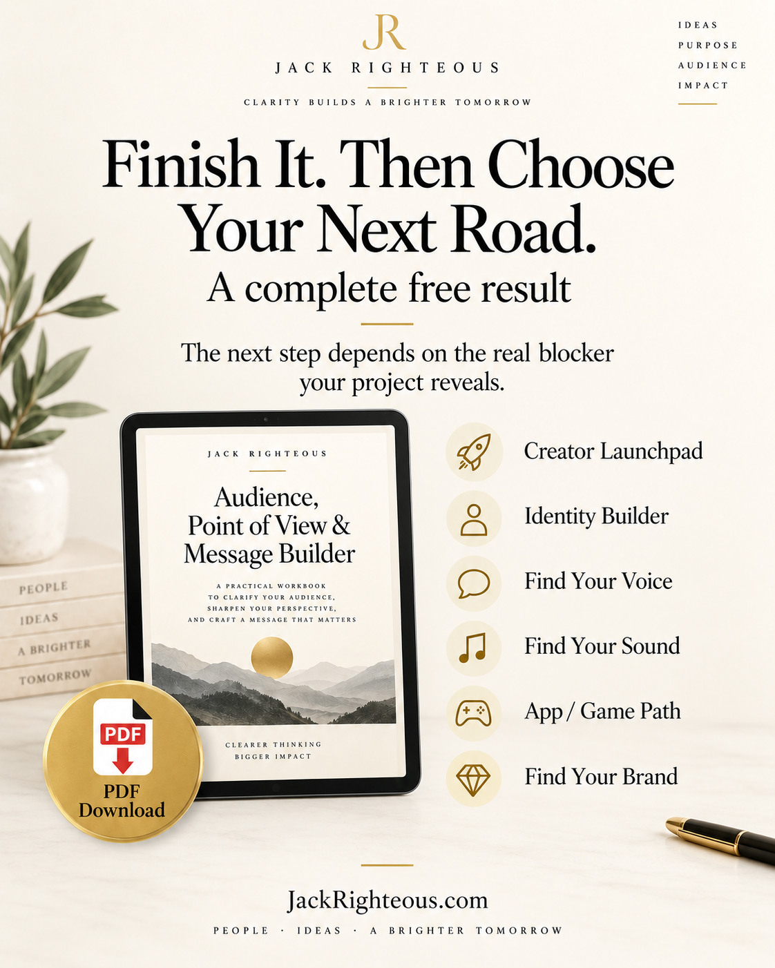 Audience, Point of View & Message Builder | Free Fillable PDF Workbook