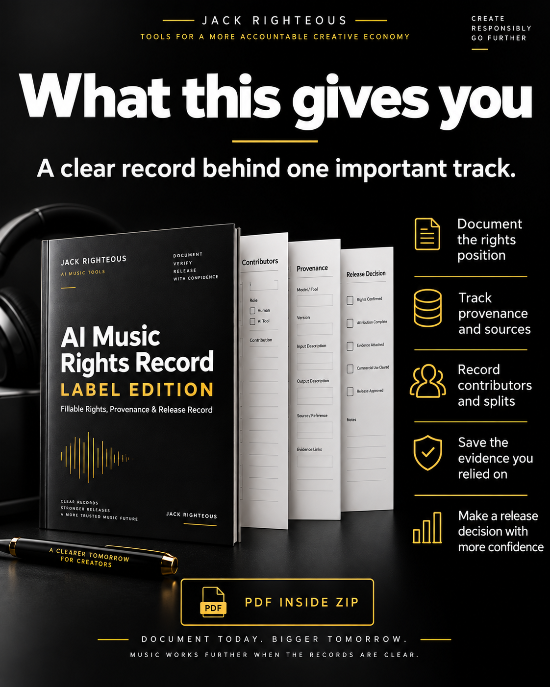 AI Music Rights Record benefits for documenting rights, evidence, contributors and release readiness
