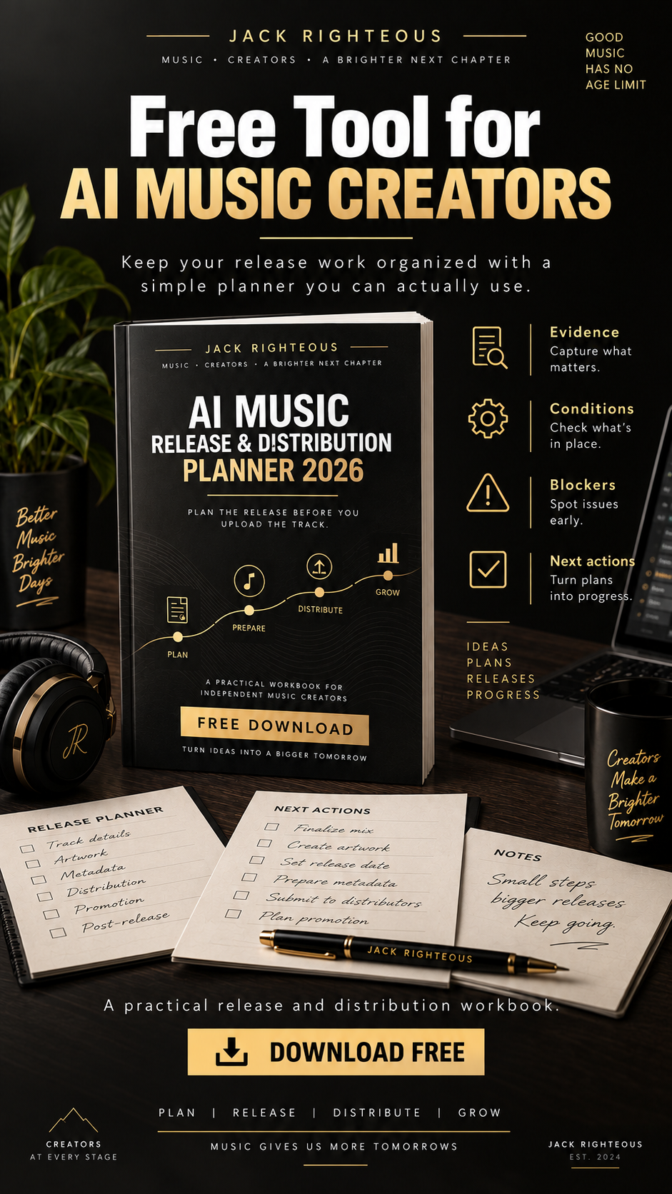 One Track One Clearer Plan promo for AI Music Release & Distribution Planner 2026