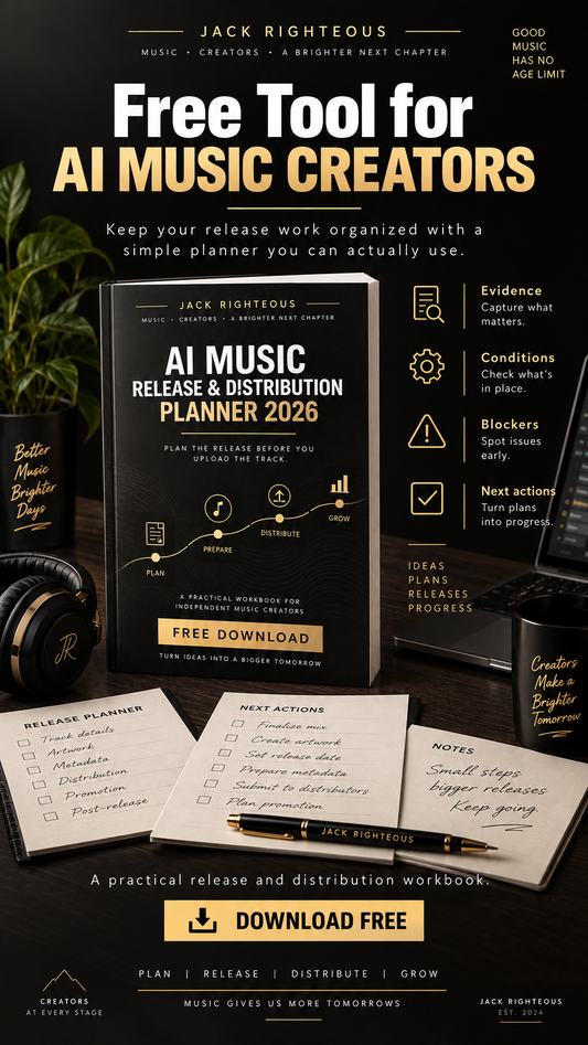One Track One Clearer Plan promo for AI Music Release & Distribution Planner 2026