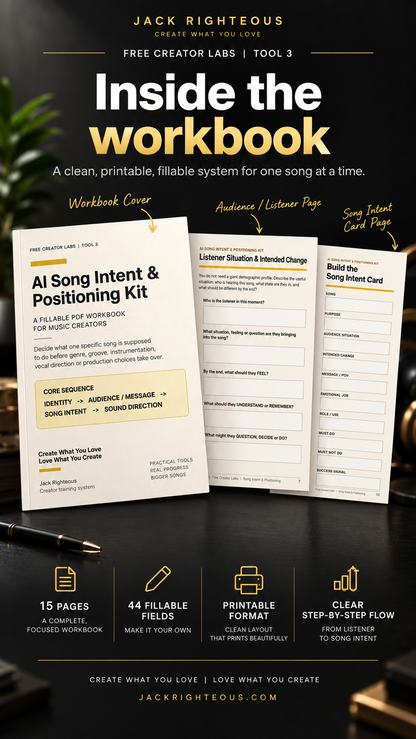AI Song Intent & Positioning Kit | Free AI Music PDF