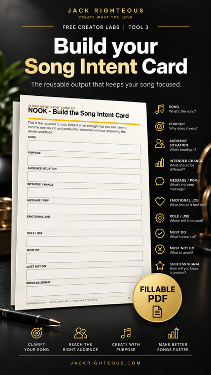 AI Song Intent & Positioning Kit | Free AI Music PDF