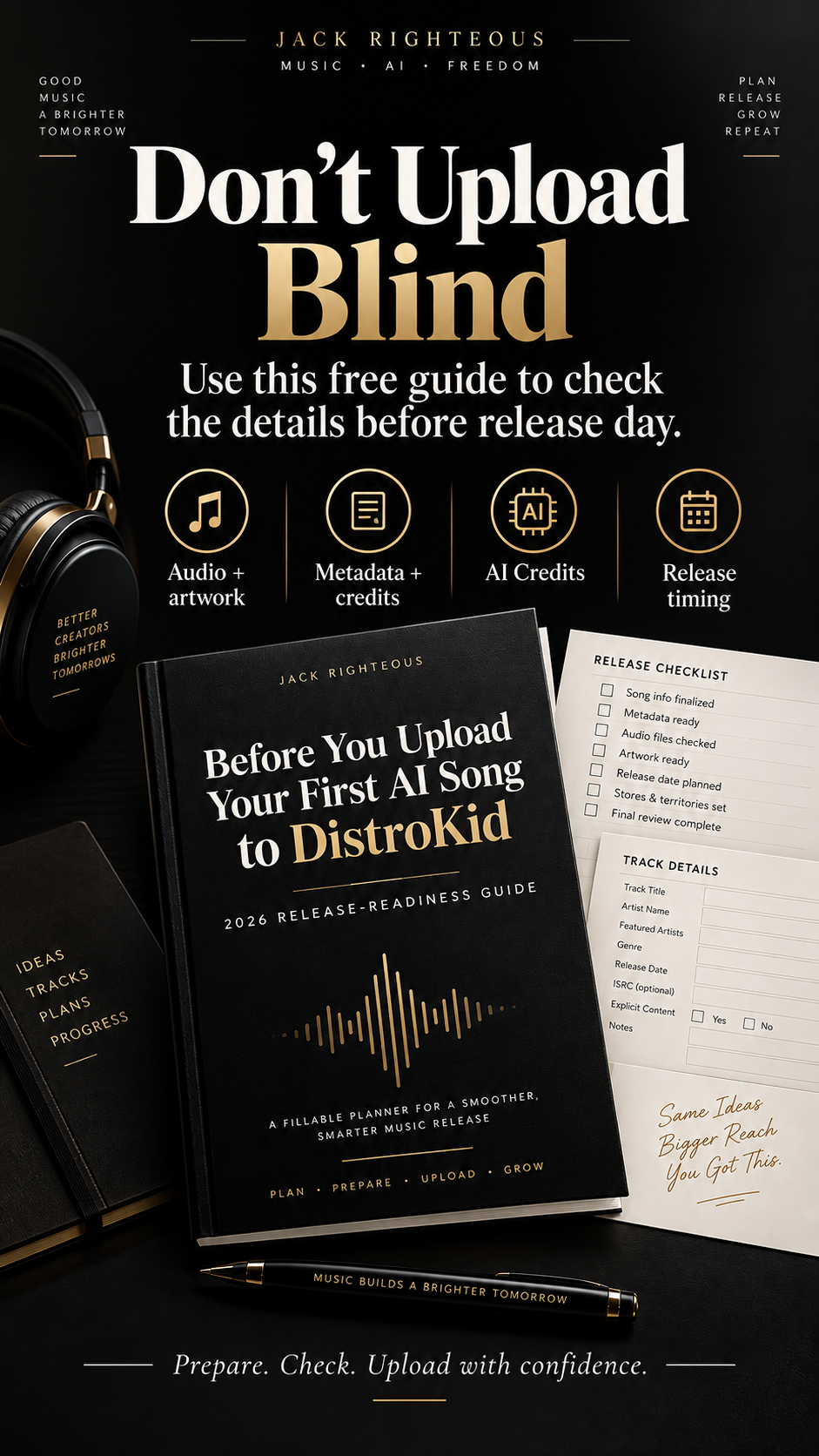 Free DistroKid AI music release-readiness guide for checking audio, artwork, metadata, AI Credits and release timing
